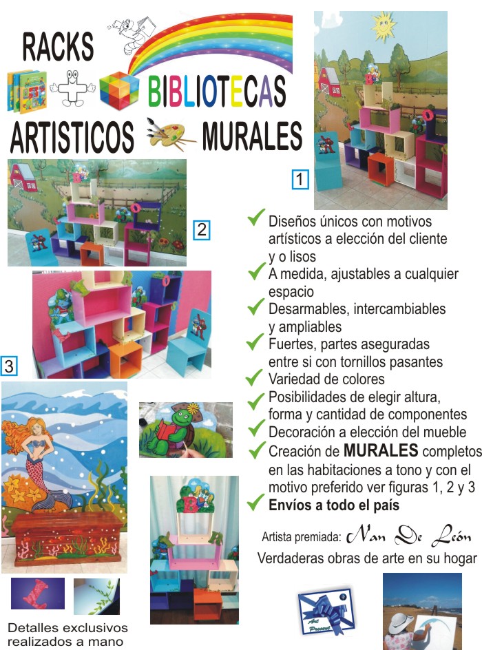 Racks bibliotecas y murales